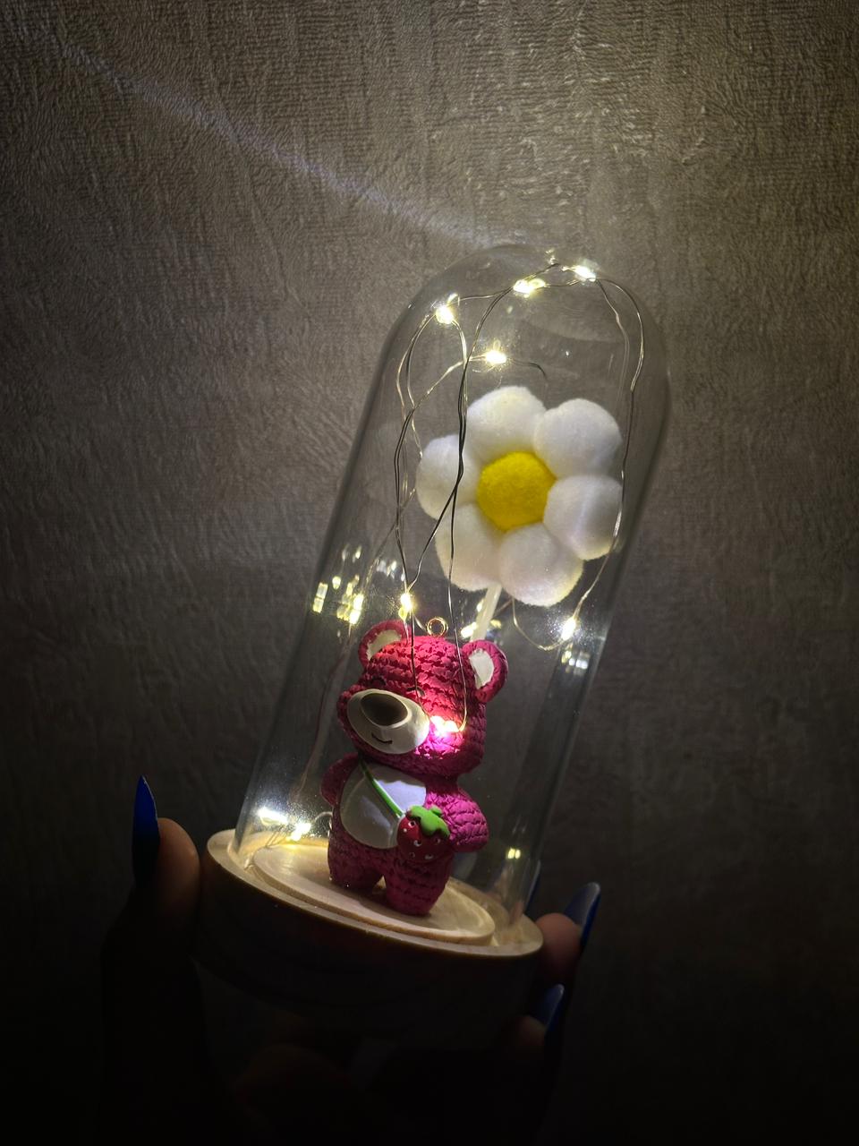 Dekorativ hədiyyə lampası (ayıcıq & çiçək)
