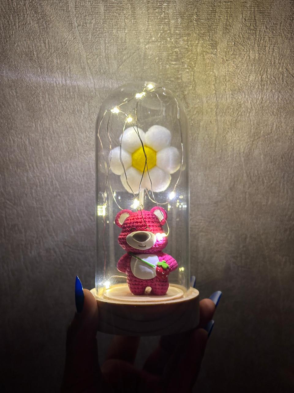 Dekorativ hədiyyə lampası (ayıcıq & çiçək)