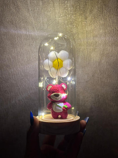 Dekorativ hədiyyə lampası (ayıcıq & çiçək)