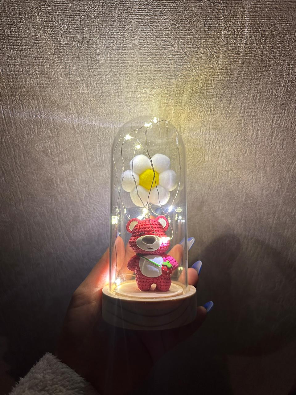 Dekorativ hədiyyə lampası (ayıcıq & çiçək)