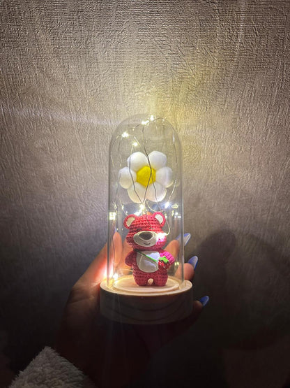 Dekorativ hədiyyə lampası (ayıcıq & çiçək)